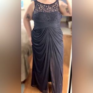 Davids Bridal Bridesmaids Dress - Navy Blue Size 16 *Used Condition*